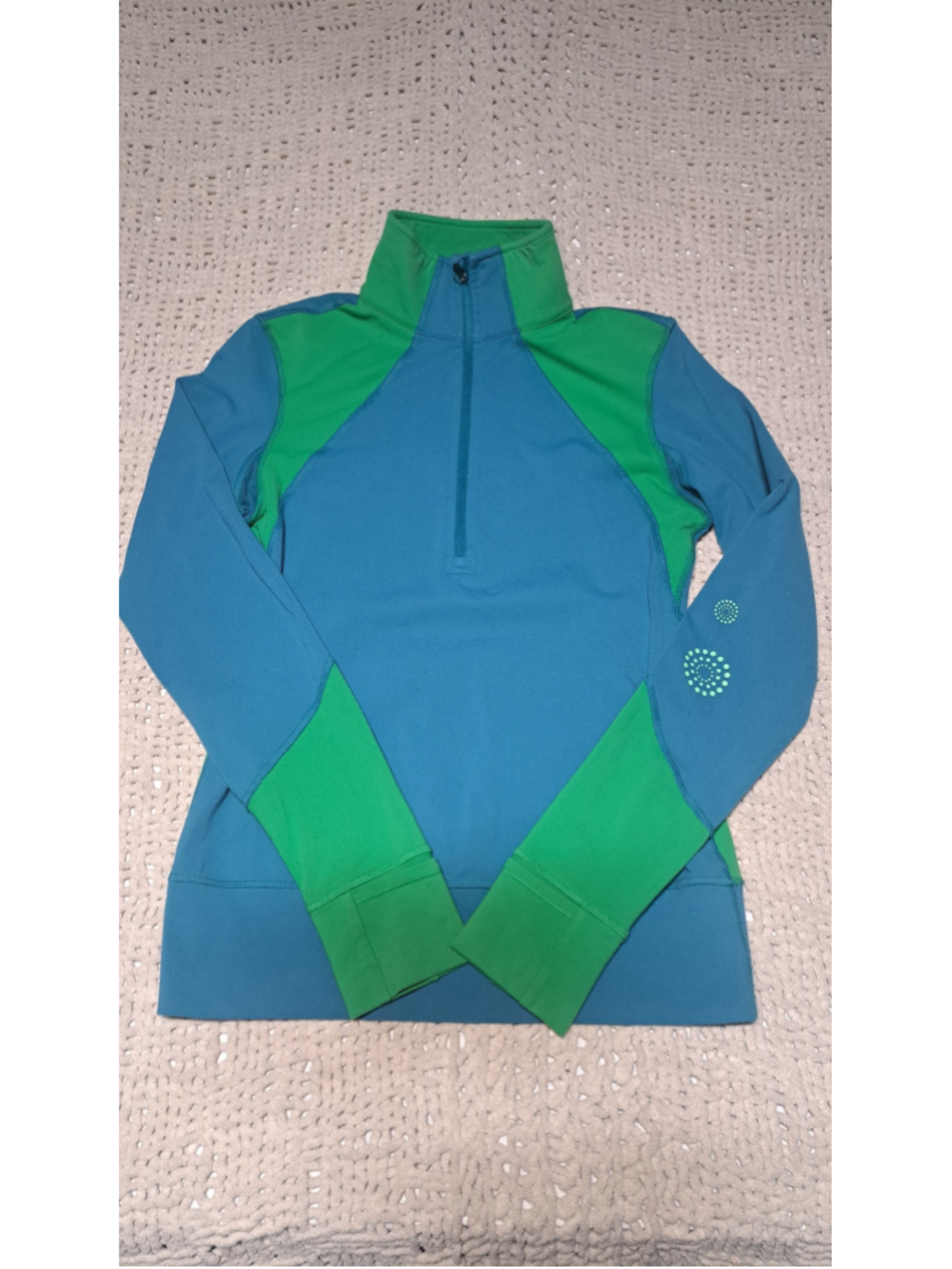803 - Women's Lululemon Half-Zip Pullover Sweatshirt Size S Blue Green